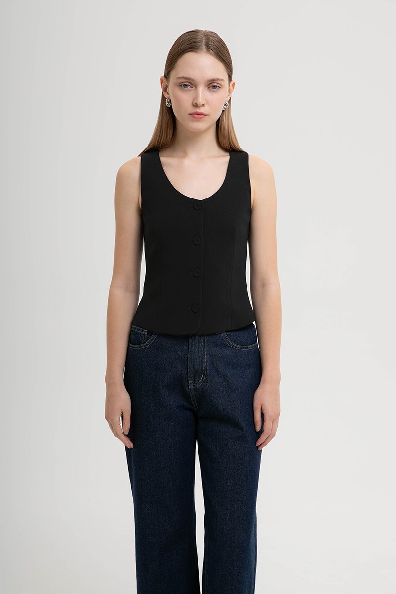 EMMA SCOOP NECK VEST TOP