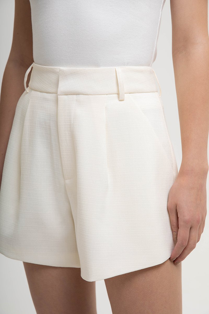 CELINA TWEED PLEATED SHORTS