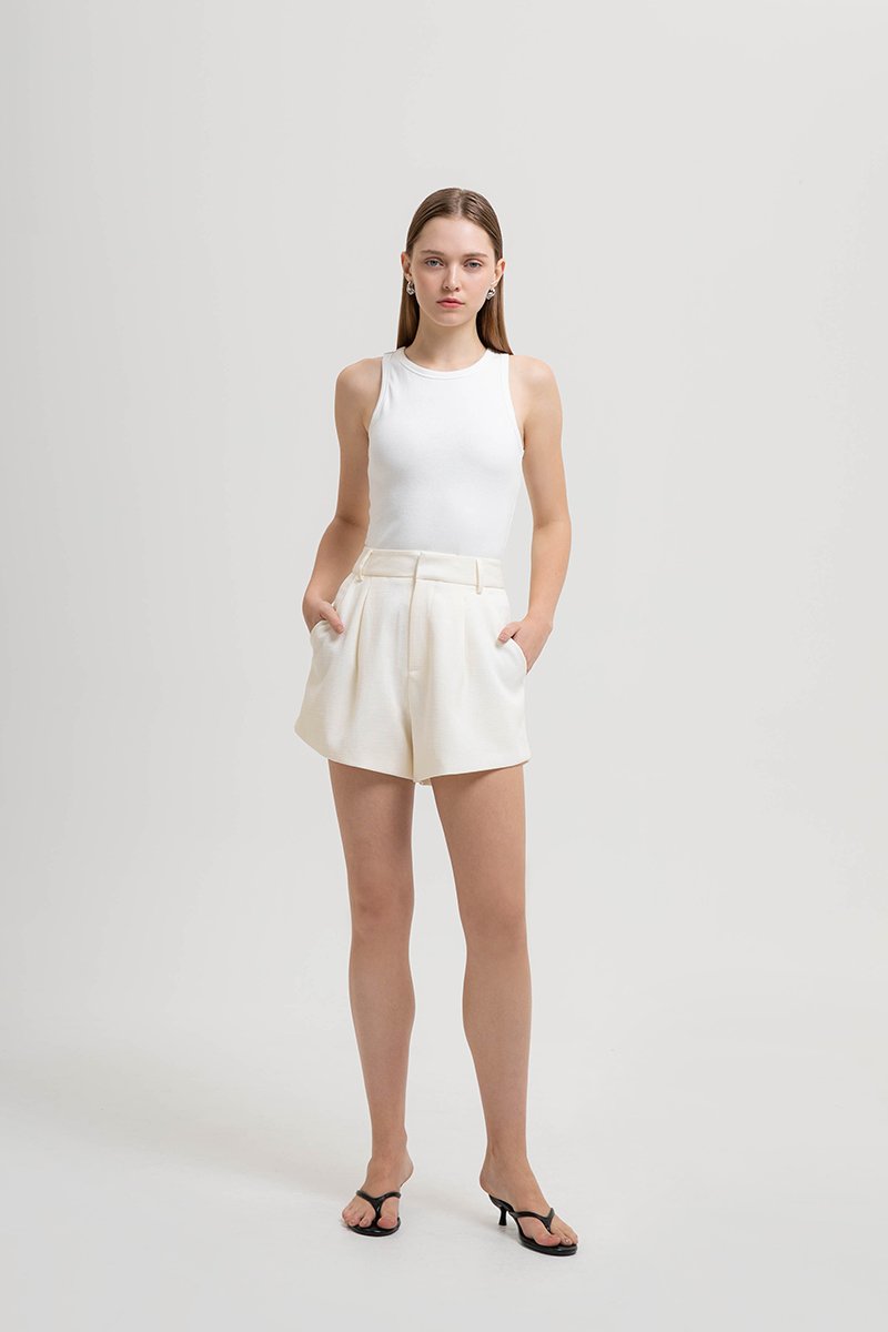 CELINA TWEED PLEATED SHORTS