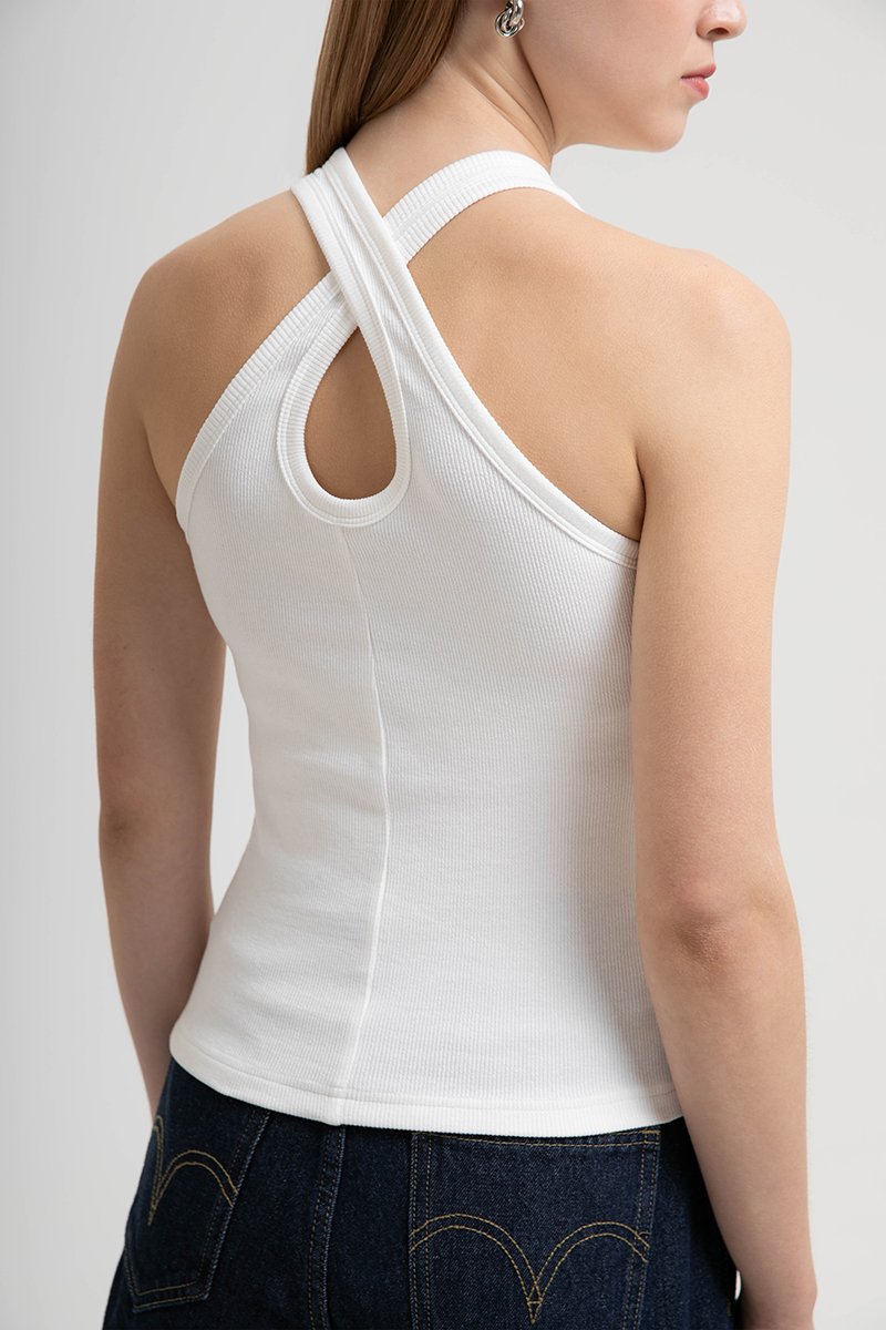 FARLEY CRISS CROSS BACK TANK TOP