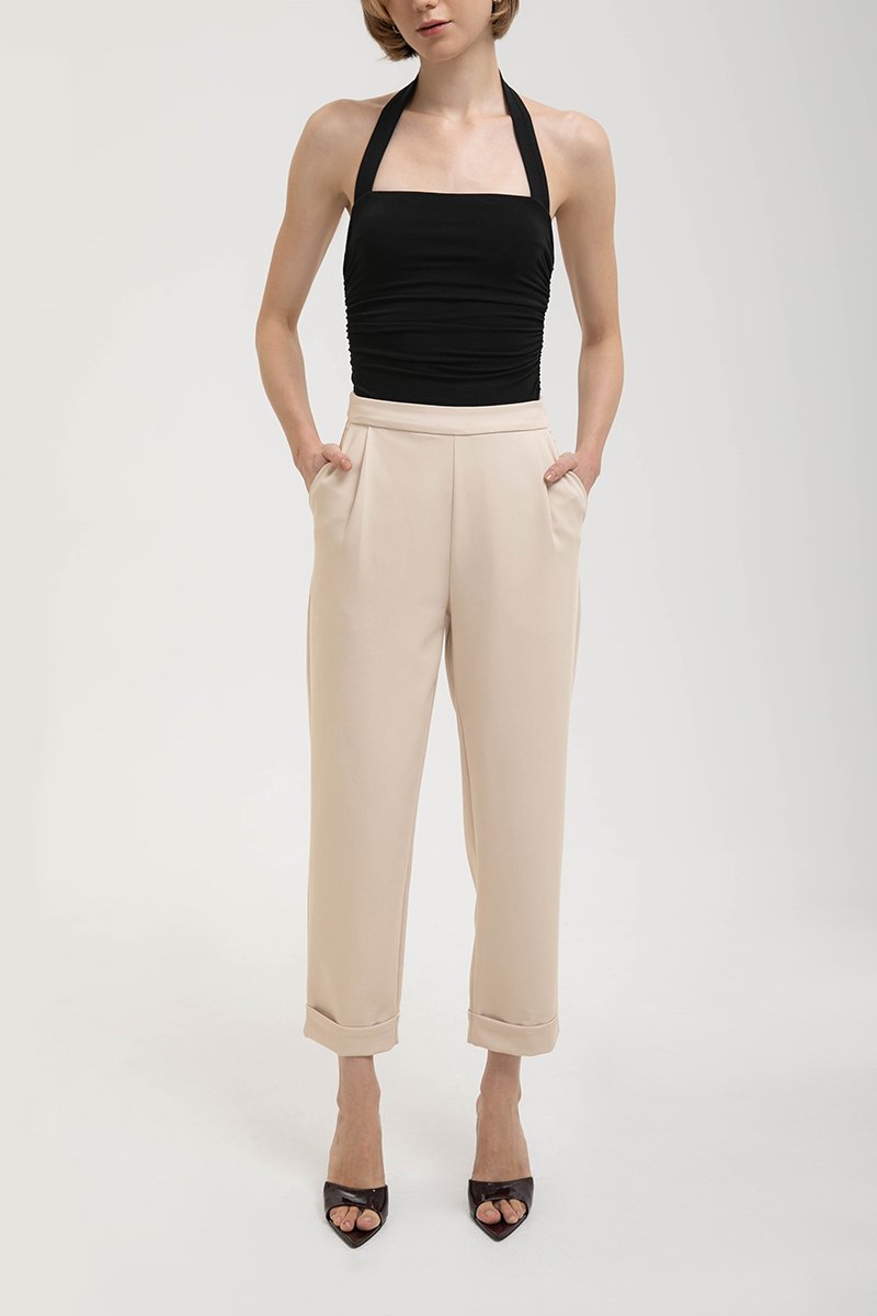 DENISSE ROLLED CUFF CIGARETTE PANTS