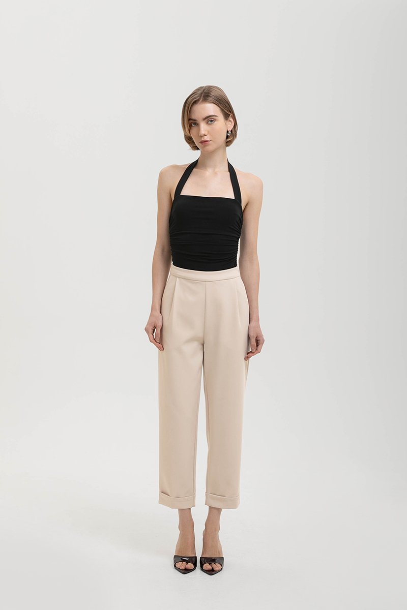 DENISSE ROLLED CUFF CIGARETTE PANTS