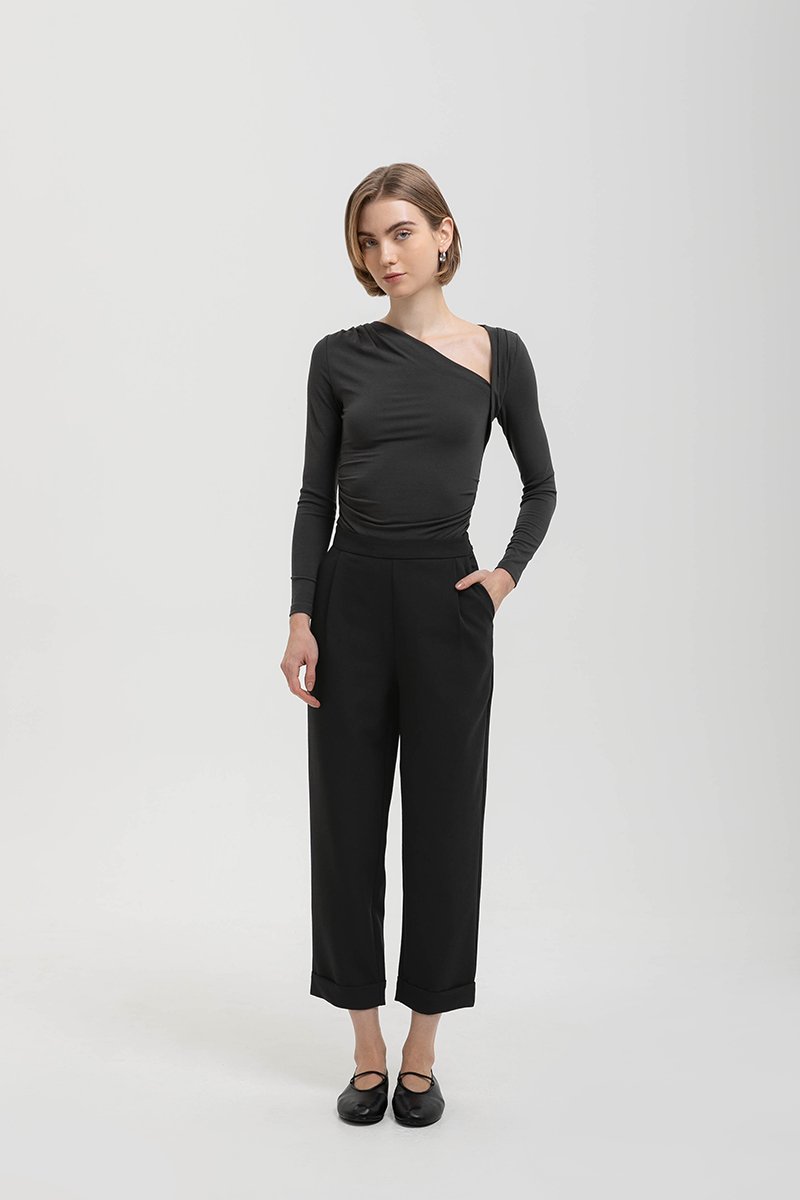 DENISSE ROLLED CUFF CIGARETTE PANTS