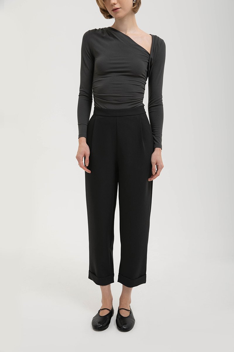DENISSE ROLLED CUFF CIGARETTE PANTS