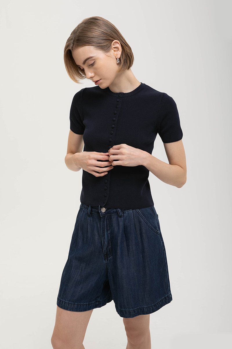 IVONNE BUTTONDOWN KNIT TOP