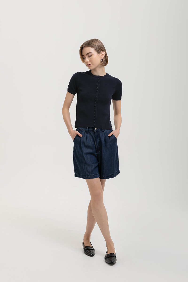 IVONNE BUTTONDOWN KNIT TOP