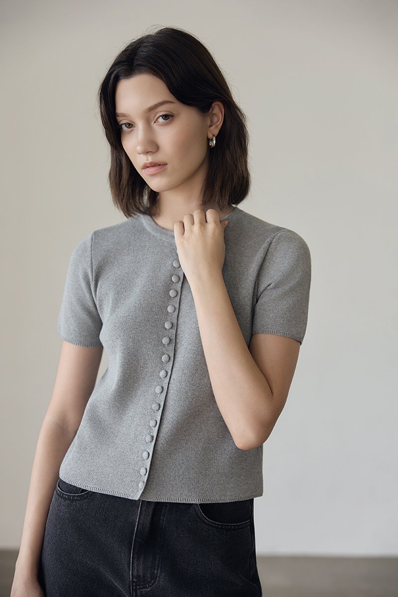 IVONNE BUTTONDOWN KNIT TOP