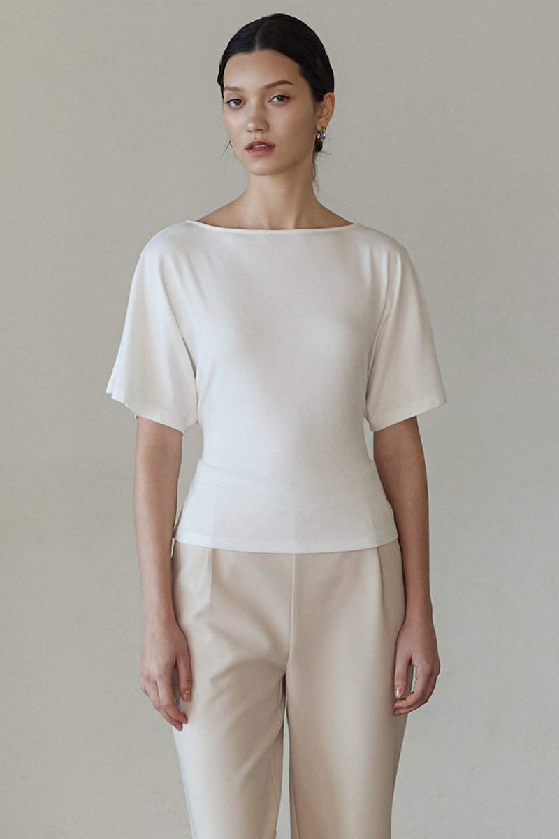 SOFIANA BATWING TIE BACK TOP