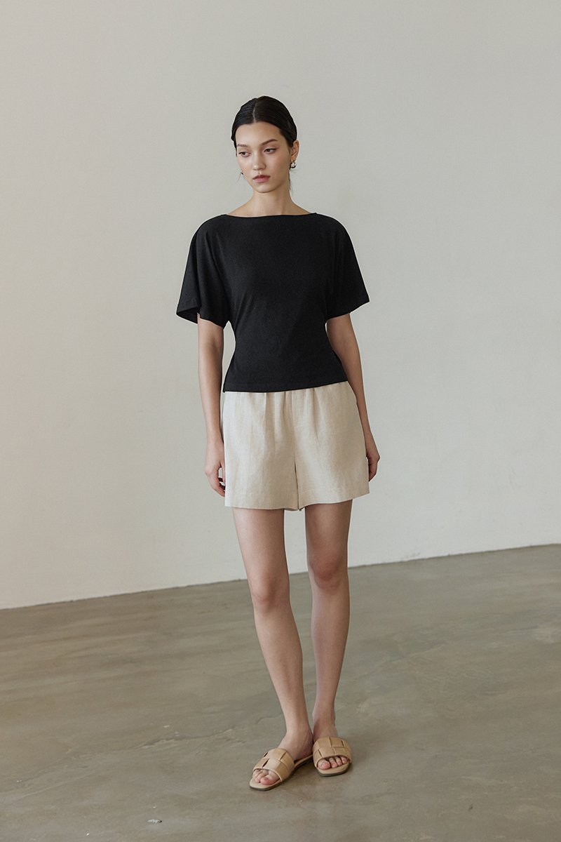 SOFIANA BATWING TIE BACK TOP