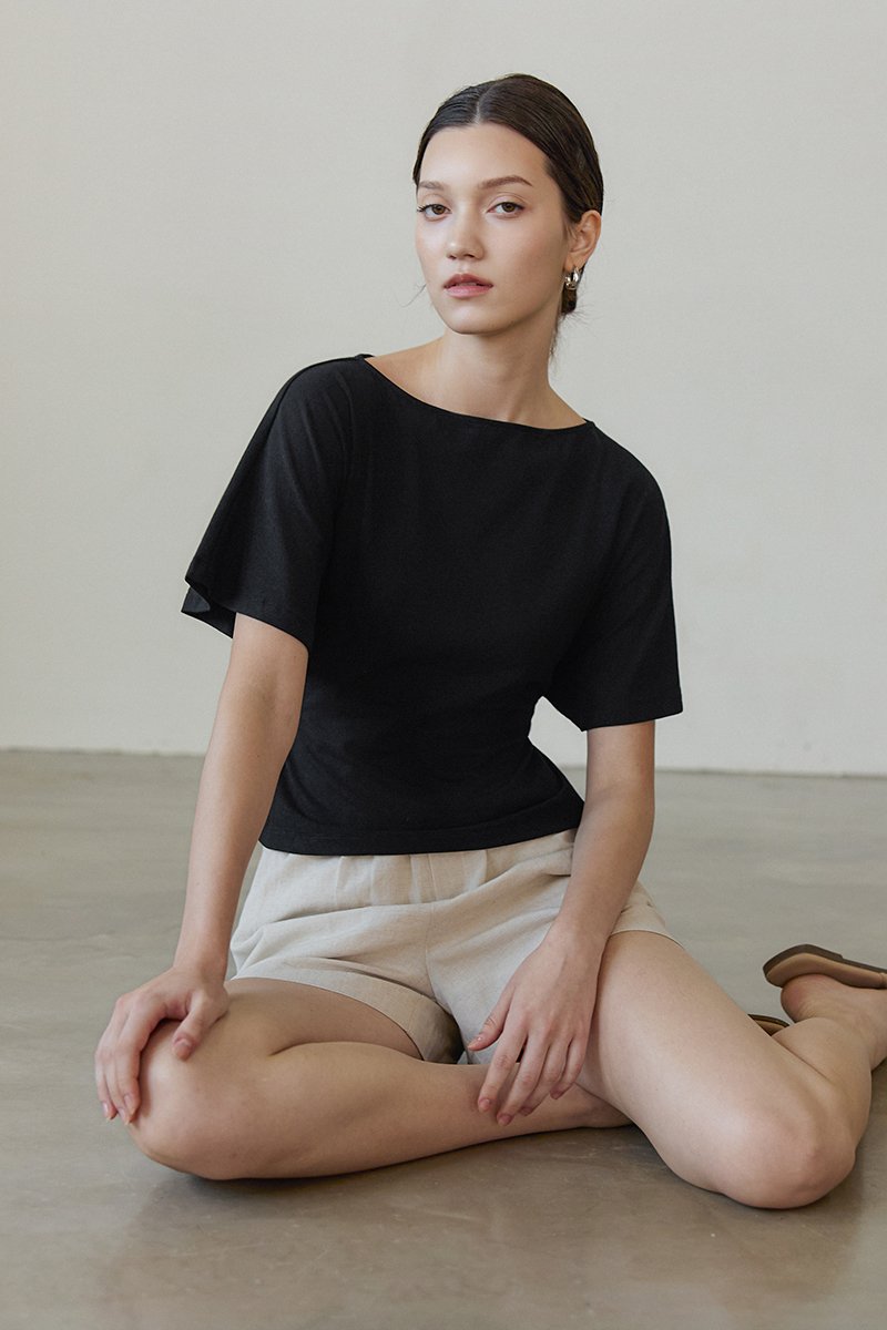 SOFIANA BATWING TIE BACK TOP