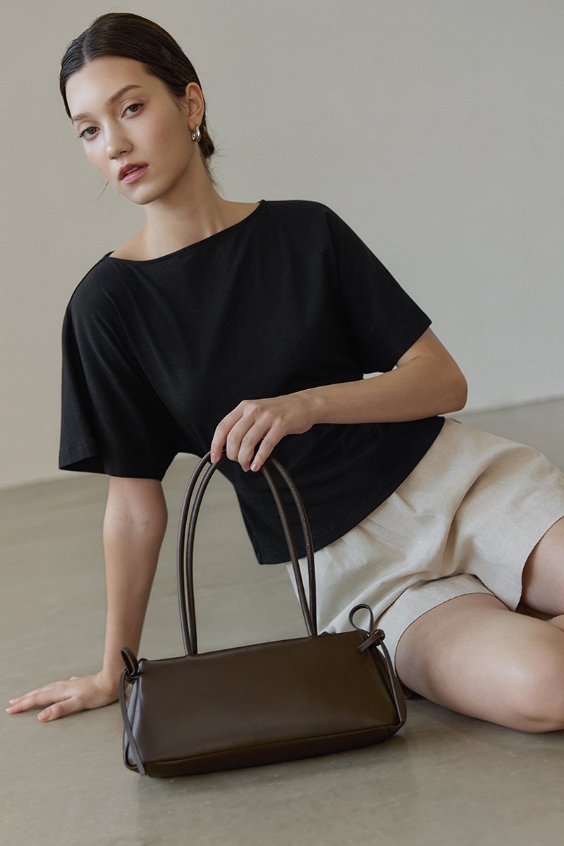 MARLA RIBBON TRAPEZE SHOULDER BAG