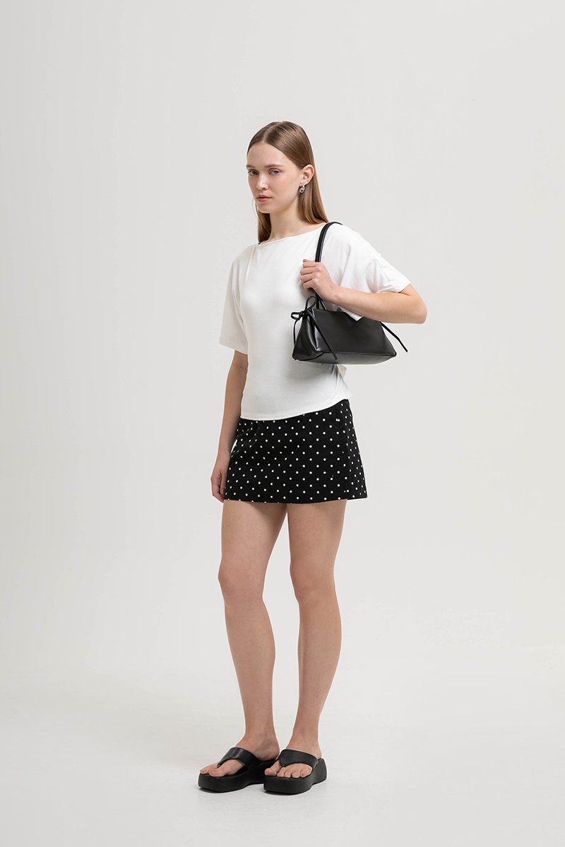 MARLA RIBBON TRAPEZE SHOULDER BAG