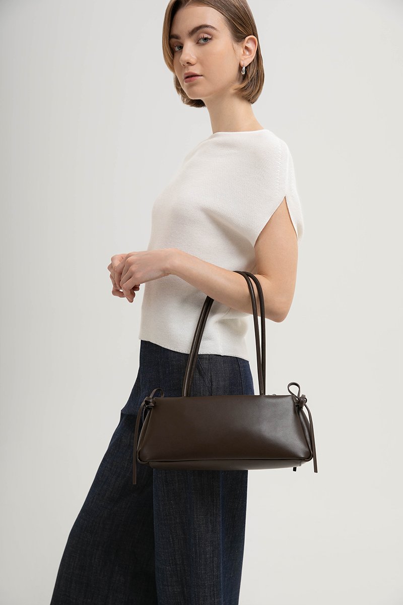 MARLA RIBBON TRAPEZE SHOULDER BAG