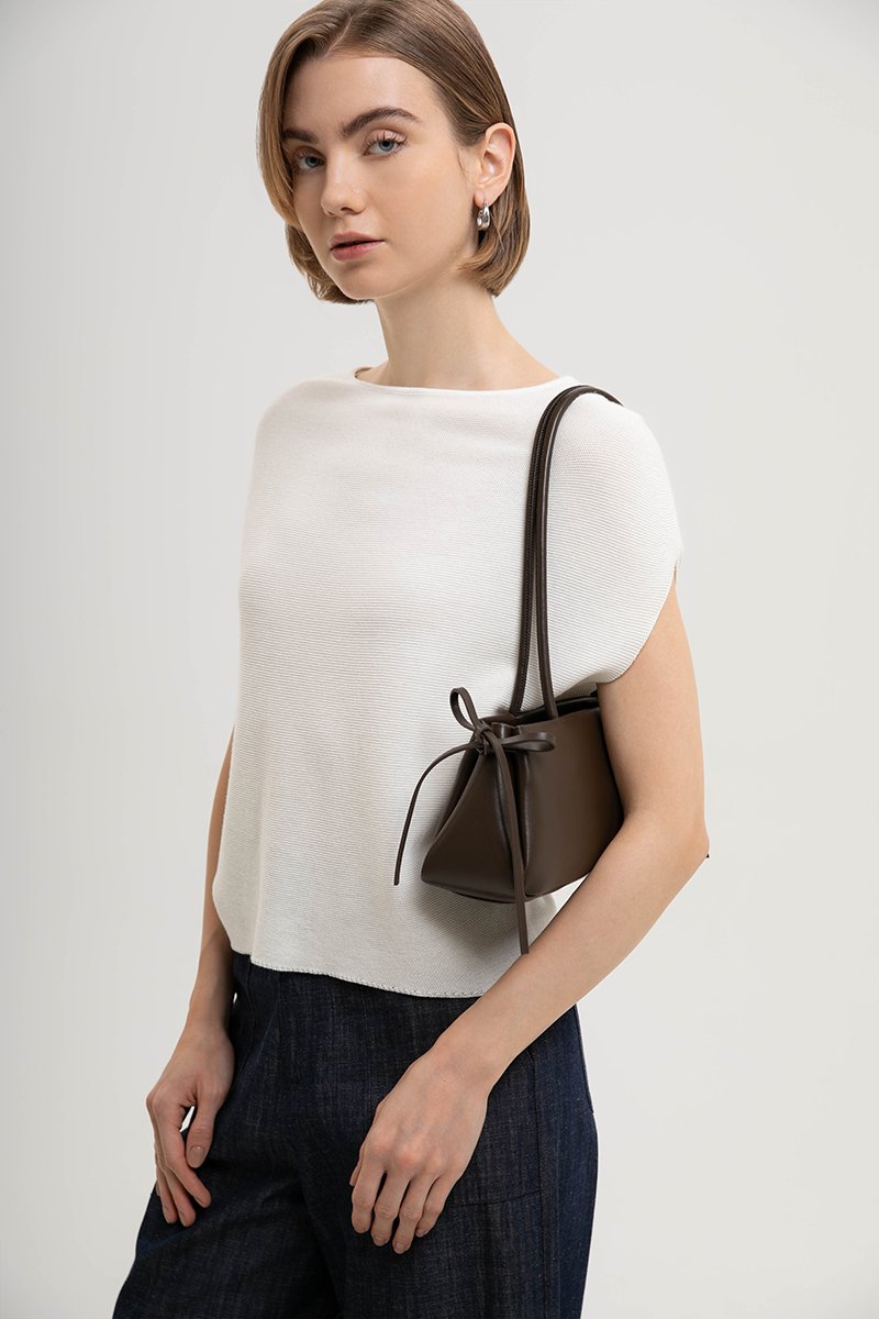 MARLA RIBBON TRAPEZE SHOULDER BAG