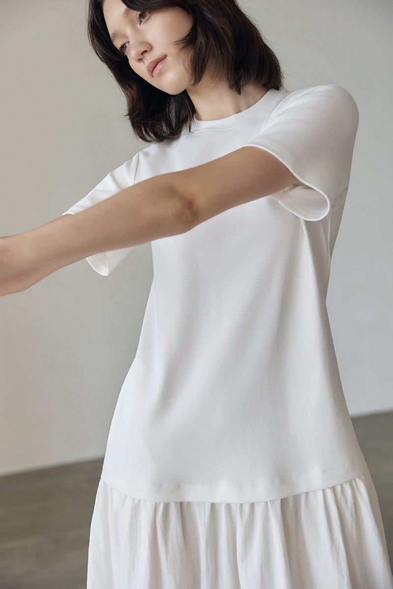 VERONA TEE DROP WAIST MIDI DRESS