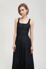 CHRISTA PANELLED DENIM MIDI DRESS