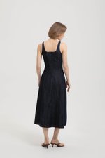 CHRISTA PANELLED DENIM MIDI DRESS