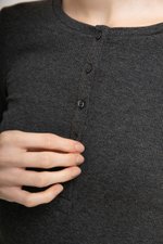STACIA BUTTONDOWN LONGLINE RIBBED KNIT TOP