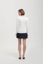 STACIA BUTTONDOWN LONGLINE RIBBED KNIT TOP