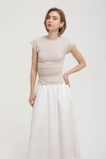 EDDIE CAP SLEEVE RUCHED TEE