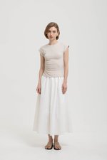 EDDIE CAP SLEEVE RUCHED TEE