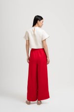 HARPER ELASTIC WAISTBAND WIDE LEG LINEN PANTS (SALE)
