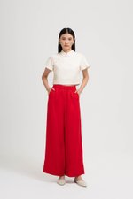 HARPER ELASTIC WAISTBAND WIDE LEG LINEN PANTS (SALE)