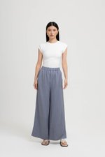 HARPER ELASTIC WAISTBAND WIDE LEG LINEN PANTS (SALE)