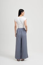 HARPER ELASTIC WAISTBAND WIDE LEG LINEN PANTS (SALE)