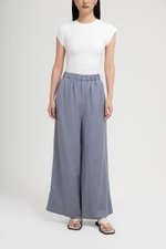 HARPER ELASTIC WAISTBAND WIDE LEG LINEN PANTS (SALE)