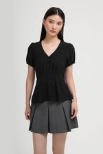MIKAELA PIN TUCK BUTTONDOWN TOP
