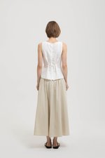 VIENNA BUTTONDOWN PLEATED LINEN TOP