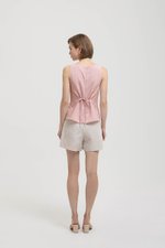 VIENNA BUTTONDOWN PLEATED LINEN TOP