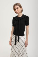 CASSIDY KNIT TOP W DETACHABLE SCARF