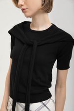 CASSIDY KNIT TOP W DETACHABLE SCARF