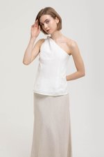 ANNETTE ONE SHOULDER TWIST LINEN TOP