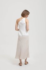ANNETTE ONE SHOULDER TWIST LINEN TOP