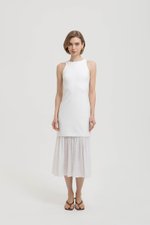 CASSIA SHEATH DRESS W REMOVABLE SHEER SKIRT