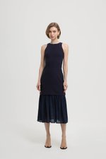 CASSIA SHEATH DRESS W REMOVABLE SHEER SKIRT