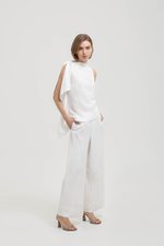 IMAYA DRAPED LINEN TOP
