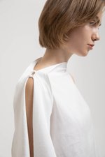 IMAYA DRAPED LINEN TOP