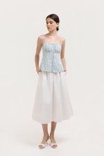 YULIA GINGHAM RUCHED PADDED CAMI TOP