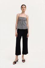 YULIA GINGHAM RUCHED PADDED CAMI TOP