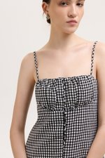 YULIA GINGHAM RUCHED PADDED CAMI TOP