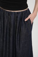 VARLEY LOW WAIST ELASTICATED CHAMBRAY DENIM SKIRT