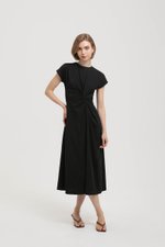 KIRANA ASYMMETRIC RUCHED TEE DRESS