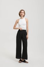 IRIS PLEATED LINEN PANTS
