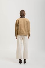 FRANKIE UTILITY BARN JACKET W REMOVABLE LEATHER COLLAR