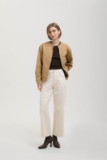 FRANKIE UTILITY BARN JACKET W REMOVABLE LEATHER COLLAR