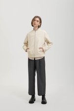 FRANKIE UTILITY BARN JACKET W REMOVABLE LEATHER COLLAR